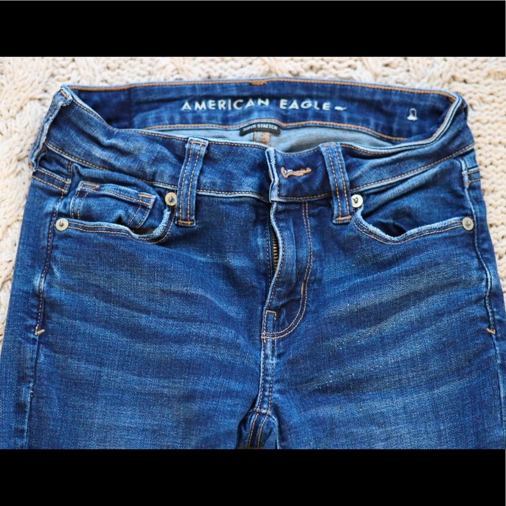 American Eagle super stretch light washed denim boot cut jeans size 00